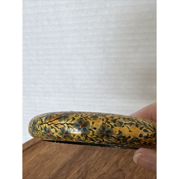 Vintage Set 2 Tree Of Life And 2 Birds Flowers Painted Wood Bangle Bracelets - Picture 8 of 16